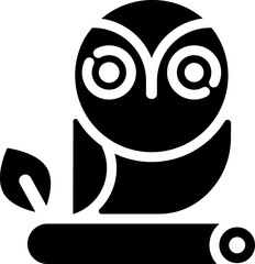 Owl bird Glyph cartoon icon