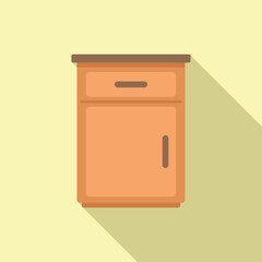 Classic kitchen furniture icon flat vector. Interior design. Room cook