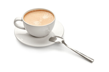 A cup of coffee on a white background. Espreesso