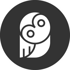 Obraz premium Owl bird Glyph cartoon icon