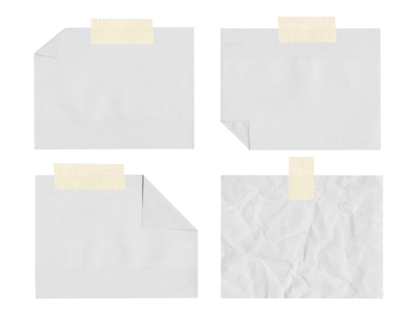 Notizen auf transparentem Hintergrund, freigestellt