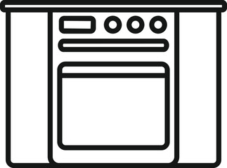 Kitchen stove icon outline vector. Interior design. Modern cook