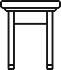 Backless chair icon outline vector. Room design. Modern house