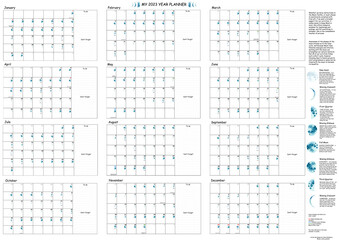 2023 Wall Lunar Planner, Lunar Calendar, Year Planner, Monthly Planner, A2 size