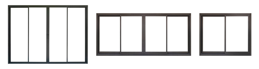 black metallic door frame set isolated on white background