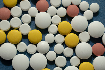 pills scattered, medical pills. anxieties