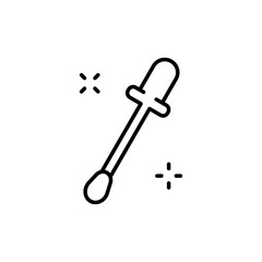Pipette line icon. Dropper, medicine, drops, serum, laboratory analysis, blood, runny nose, take a virus test, covid, coronavirus, cosmetics, dermatology. Healthcare concept. Vector line icon