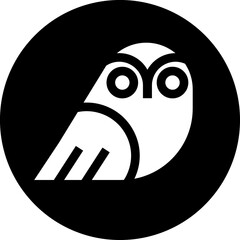 Owl glyph circle icon