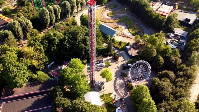 G force high speed ride in Walibi Holland in the Netherlands.