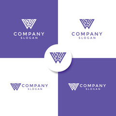 Modern and minimalist initial letter WZ or ZW monogram logo - obrazy, fototapety, plakaty