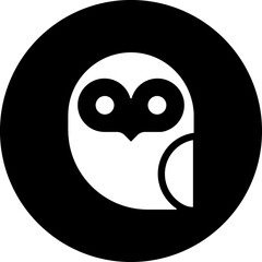 Owl circle black icon