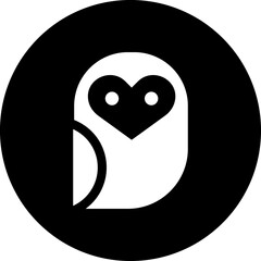 Owl circle black icon