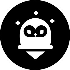 Owl circle black icon