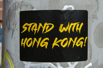 Sticker About The Hong Kong Riots At Amsterdam The Netherlands 2019