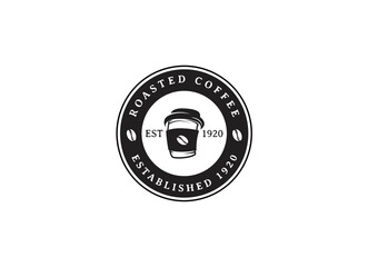 Retro coffee logo template design