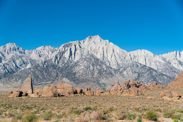 Alabama Hills National Scenic Area with the Mount Whitney in the background