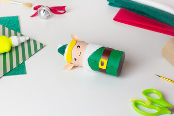 Christmas decoration Elf craft toilet paper roll