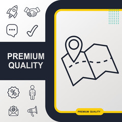 Map icon graphic element. Modern design.