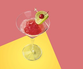 Glass of tasty alcohol cocktail drinks