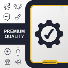 Gear setting icon graphic element. Modern design.