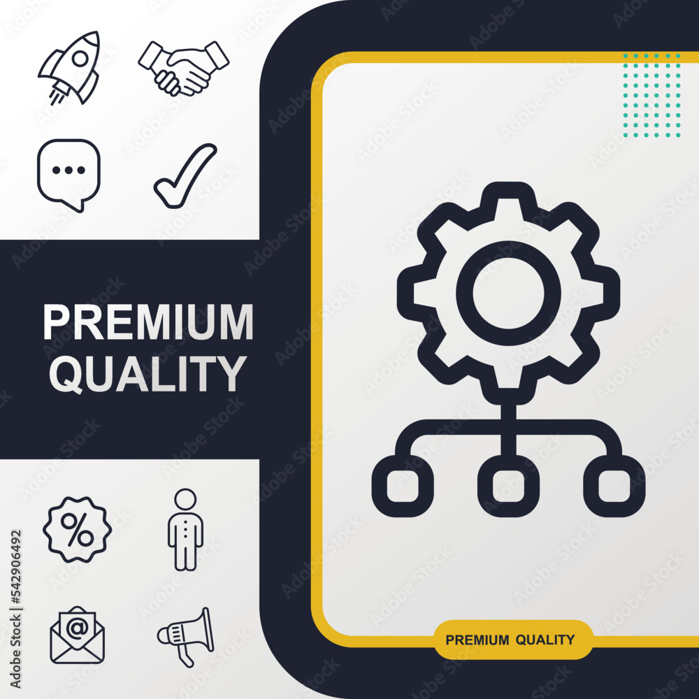 Poster configure network icon graphic element. modern design.