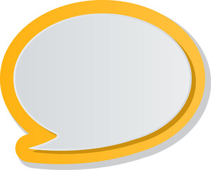 Round paper speech bubble.