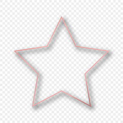 Obraz premium Rose gold glowing star shape frame with shadow