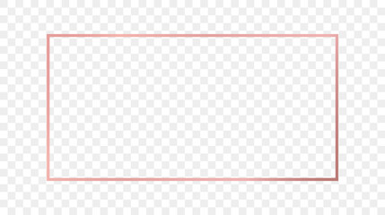 Rose gold glowing rectangular shape frame