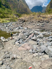 Rivière des galets sur l'île de la Réunion