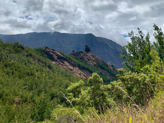 Paysage de montagne dans le cirque de Mafate sur l'île de la Réunion