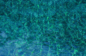 Clean water with rippled surface as background, top view