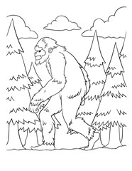 Big Foot Coloring Page for Kids