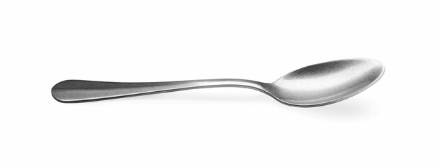 New clean shiny spoon isolated on white