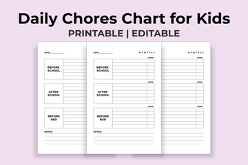 Daily Chores Chart for Kids