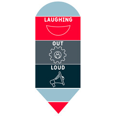 LOL - Laughing Out Loud acronym. business concept background.  vector illustration concept with keywords and icons. lettering illustration with icons for web banner, flyer, landing
