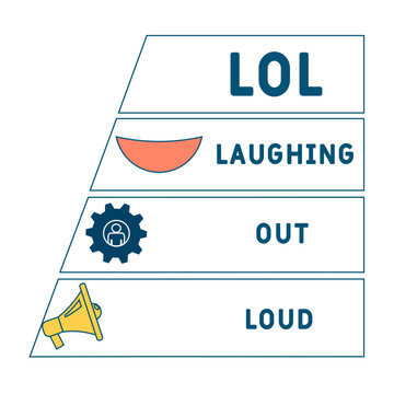 LOL - Laughing Out Loud acronym. business concept background.  vector illustration concept with keywords and icons. lettering illustration with icons for web banner, flyer, landing