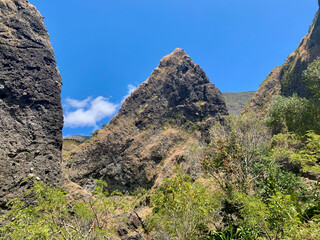 Paysage de montagne dans le cirque de Mafate sur l'île de la Réunion