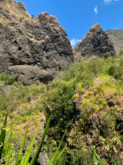 Paysage de montagne dans le cirque de Mafate sur l'île de la Réunion