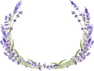 Watercolor lavender wreath