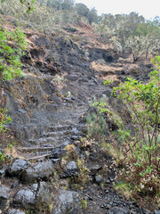 Sentier rocailleux sur l'île de la Réunion