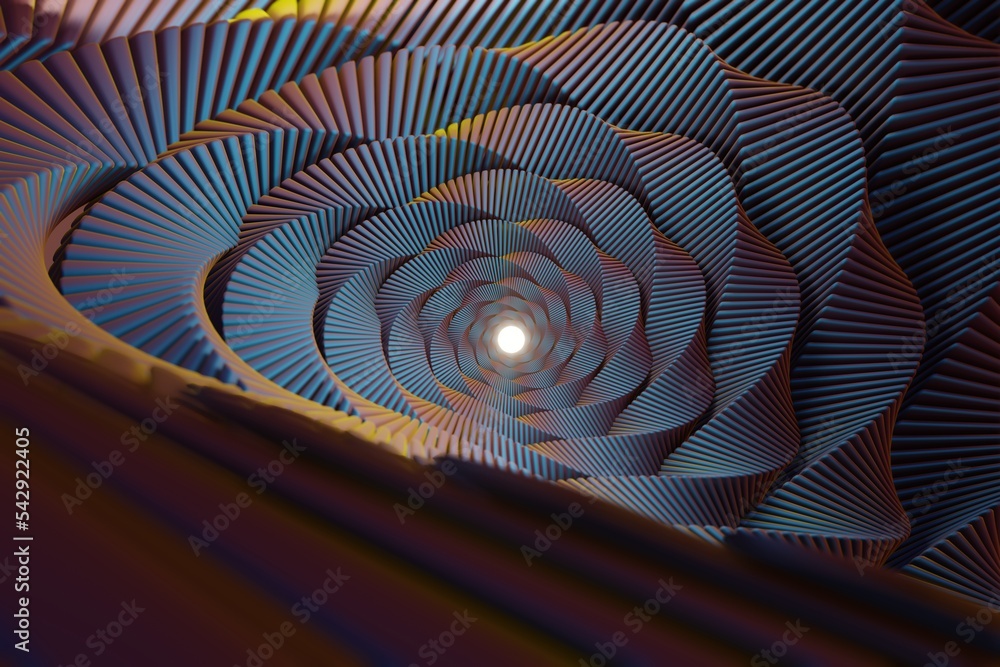 Aufkleber Wonderful Abstract colourful geometric background. Starburst dynamic wave. 3d rendering illustration Background pattern for design.