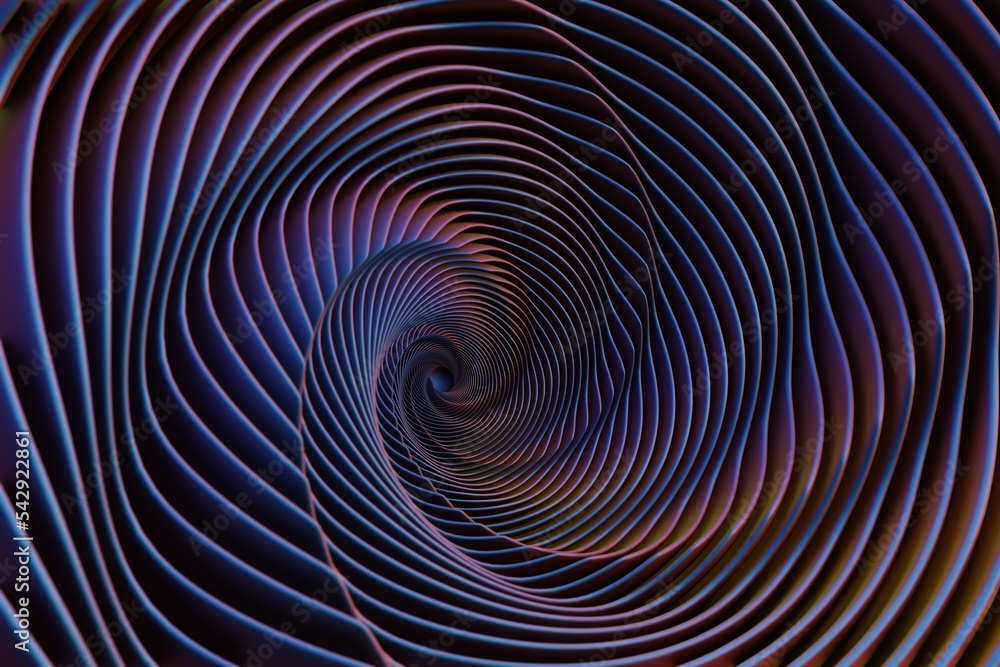 Fototapete Wonderful Abstract colourful swirl golden ratio background. Starburst dynamic wave. 3d rendering illustration  Background pattern for design.