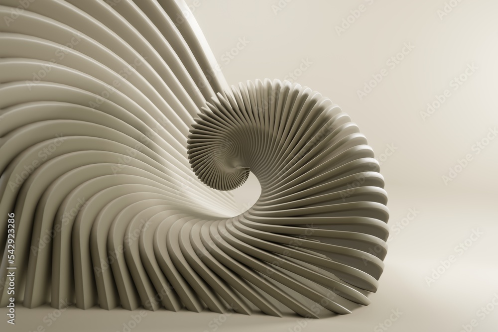 Aufkleber Wonderful  abstract luxury  design background. Trendy white gradient shapes. Liquid curve shape in motion. 3d rendering illustration Background pattern for design.