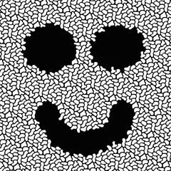 Smile background. Pebble texture. Stones mosaic smile.