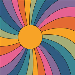 Retro sunburst illustration