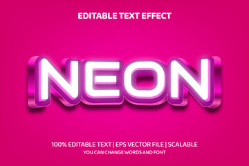 Neon Editable text effect