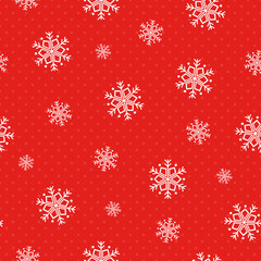 Christmas pattern. Seamless vector illustration with falling snowflakes. Wintry backdrop - 542925274