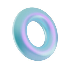 3d glossie futuristic torus in a modern style. A holographic ring is a geometric figure. Round shiny vector icon