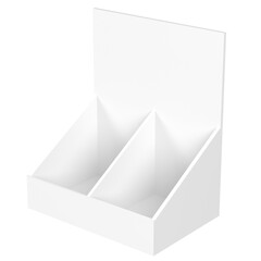 3d rendering illustration of a double cardboard book counter display