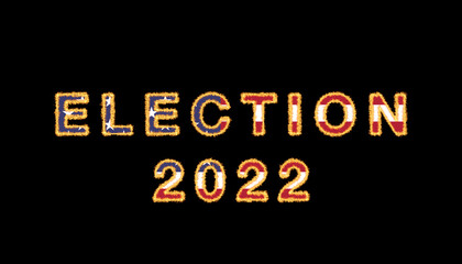 USA Election 2022 text flame effect with American flag